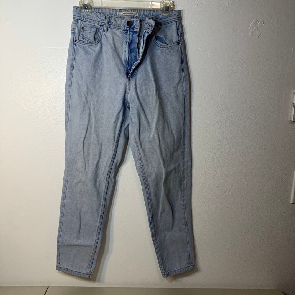 Zara Trafaluc Mom Jeans Womens Size 2 Light Wash High Rise Vintage Style Denim